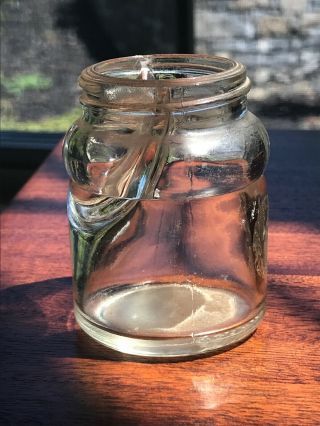 Vintage Ink Bottle Or Jar With Reservoir Or Well.  Pat 