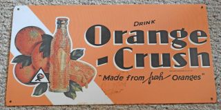Orange Crush Soda Pop Vintage Style Rectangular Tin Sign 16 1/2 " X 8 3/4 "