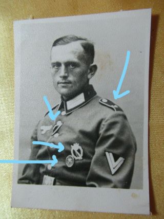 Wwii German Photo Combat Id Shot Soldier ?? Regt Ek2,  Iab,  Bw