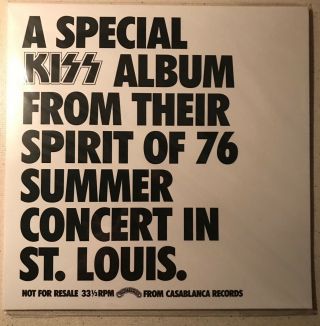 Kiss Rare Live Lp Black Vinyl St.  Louis Mo Usa 1976 Ltd.  Incl.  Large Photo