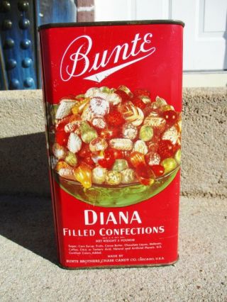 Bunte Diana Filled Confections 3 Lb.  Vintage Tin