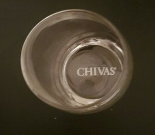 Set of 2 CHIVAS REGAL Scotch Whiskey Swirl Slanted Rocks Glasses W/ Logo on Base 3