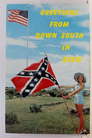 Greetings From Down South In Dixie Postcard Old Vintage Card View Standard Post