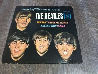Beatles Cardboard Picture Sleeve Souvenir Of Their Visit.