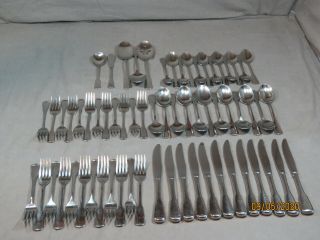 65 Pc Oneida Profile Plymouth Rock Stainless Flatware 12 Place Settings