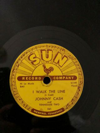 Johnny Cash I Walk The Line/get Rhythm 241 78 Rpm Sun Records