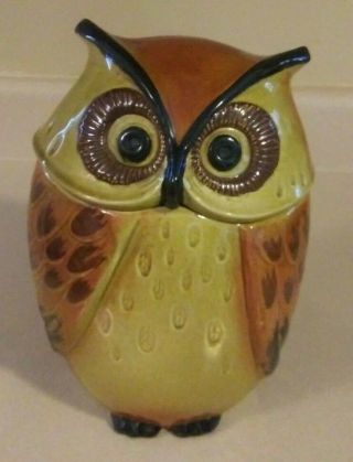 Vintage Cookie Jar Owl Metlox Poppytrail Owl Made In California 10 " Tall