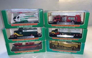 6 Miniature Hess Trucks And Vehicles 1999,  00,  01,  02,  04,  05 - All Nib