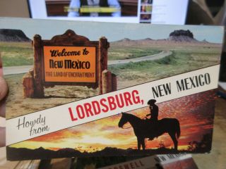 Vintage Old Mexico Postcard Greetings From Lordsburg Land Of Enchantment