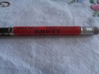 Vintage Brott Livestock Commission Company Advertising Bullet Pencil Chicago