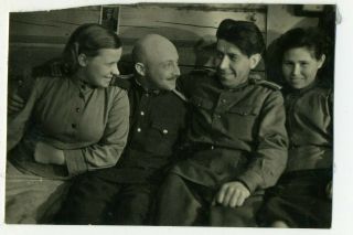 1940s Ww2 Men Women Rkka Red Army Russian Vintage Photo