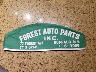 Vintage Forest Auto Parts Gas Station Attendant Mechanic Hat Cap Buffalo Ny Nos