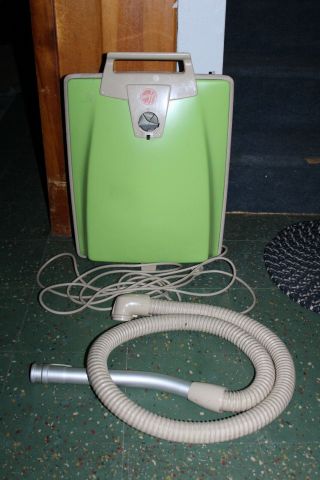 Vintage Hoover Green Model 2017 Canister Vacuum Slimline Portable 1970 
