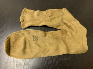 U.  S.  Army Ww2 Wool Socks,  Pair.  Size 13.  100 G.  I. ,  A,  Shape