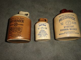Set Of 3 Vintage Mccormick Stoneware Jugs