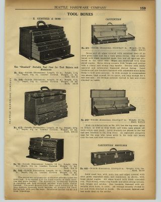 1920 Paper Ad Gerstner & Sons Wood Wooden Tool Box Boxes Carpenter Leather Bag