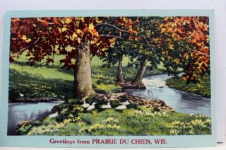 Wisconsin Wi Prairie Du Chien Greetings Postcard Old Vintage Card View Standard