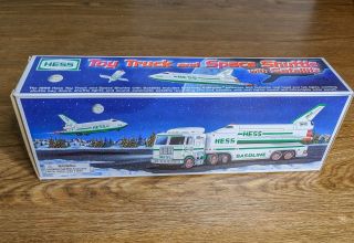 1999 Hess Toy Truck With Space Shuttle And Satellite