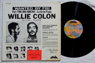 Willie Colon Wanted By Fbithe Big Break Orig Latin/ Fania Lp W/ Poster Vg,  Mp3