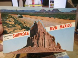 Vintage Old Mexico Postcard Greetings From Shiprock Monument Valley Highway