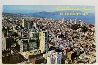 California Ca San Francisco Fairmont Hotel Tower Postcard Old Vintage Card View