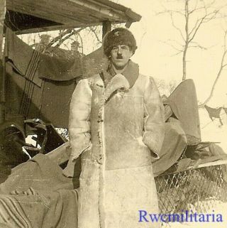 Miserable Duty Wehrmacht Officer In Russian Winter W/ Fur Coat & Hat