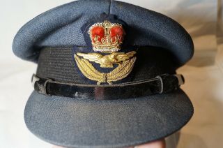 Post Ww2 Canadian British Rcaf Raf Officers Peak Cap