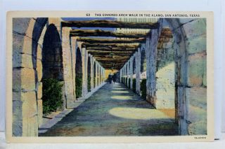 Texas Tx San Antonio Alamo Covered Arch Walk Postcard Old Vintage Card View Post