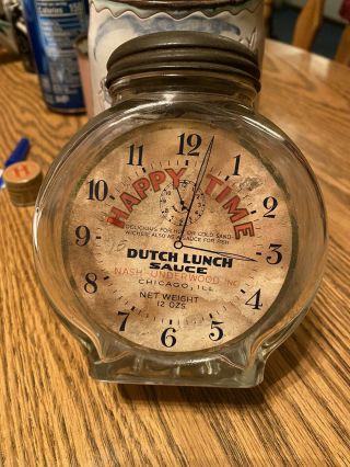 20s/30s Happy Time Dutch Lunch Sauce Clock Bottle