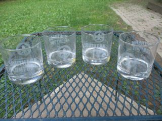 Set Of 4 Southern Comfort Whiskey Whisky Etched Logo Rocks Bar Drink Glasses