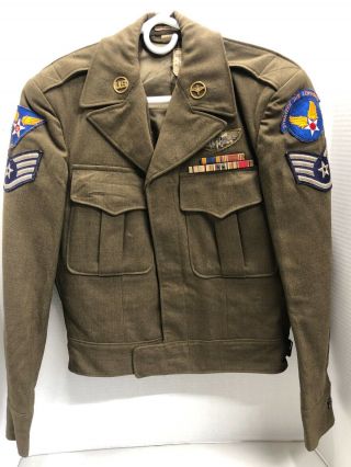 Post War Transitional Us Air Force Jacket Bullion Bomber Wings Named Id 