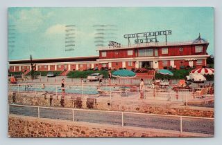 Postcard Cool Harbor Motel Front Royal Virginia Swimming Pool Old Cars