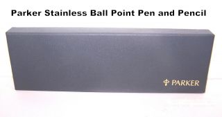Vintage Parker Stainless Ball Point Pen And Pencil Set,  No Issues