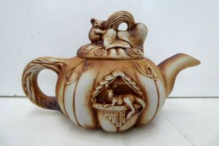 Swagman Australian Pottery Teapot Koalas Kangaroos Hut Grapevine