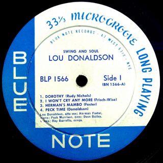 Jazz Lou Donaldson - Swing And Soul (1957) Blue Note Blp 1566 1st Rvg