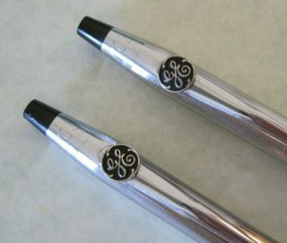 Vtg General Electric Cross Chrome Pen & Mechanical Pencil Set GE Logo USA 2
