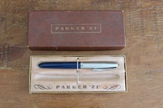 Vintage Parker 21 Fountain Pen - Blue