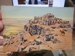 Vintage Old Mexico Postcard Mesa Walpi Hopi Indian Tusayan Valley Snake Danc