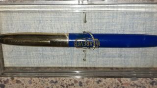 Vintage Wearever Blue And Gold Colored Fountain Pen With Case