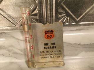 Vintage Phillips 66 Rain Gauge Hill Oil Company