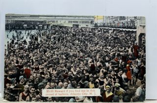 Jersey Nj Atlantic City Beach Bathers Postcard Old Vintage Card View Post Pc