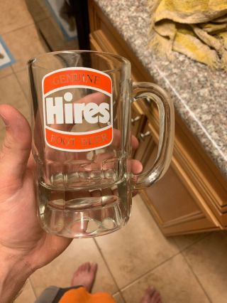 Vintage Hires Root Beer Heavy Glass Mug 5” 11 Oz Stein D Handle