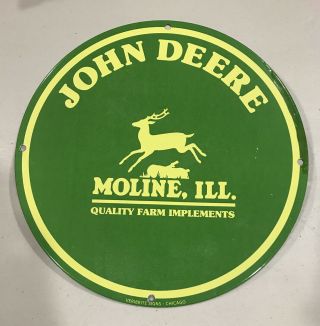 Hall Hardware Mccomb Ohio John Deere Porcelain Sign Farm Implements Plow Disc