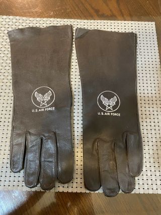 Vintage U.  S.  Air Force Usaf Type B - 3a Summer Leather Flying Gloves Size 10