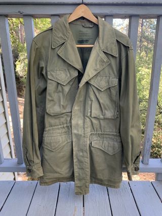 Vintage 1950s U.  S.  Army Field Jacket Without Liner M - 1950 Small Long