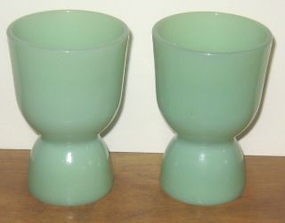 Fire King Jadite Jadeite Double 2 Egg Cups Green Glass