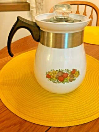 vintage Corning Ware Stove Top 6 cup Coffee Percolator P - 166 Spice of LIfe 3