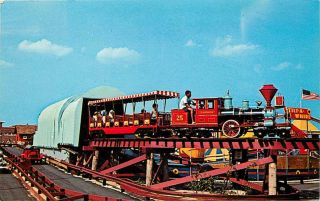 Jersey Postcard: Tilt A Whirl & Old Time Train Ride Asbury Park,  Nj