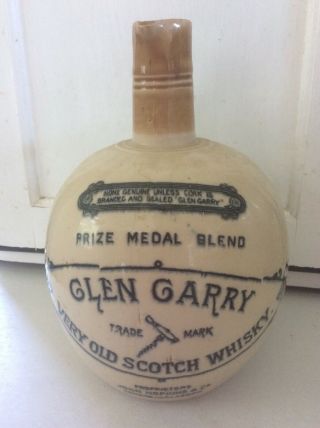 Vintage Glen Garry Old Highland Whisky London & Glasgow Stoneware Jug Vg Shape