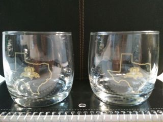 " Vintage " Texas Crown Royal Whiskey Glasses.  (one Pair)